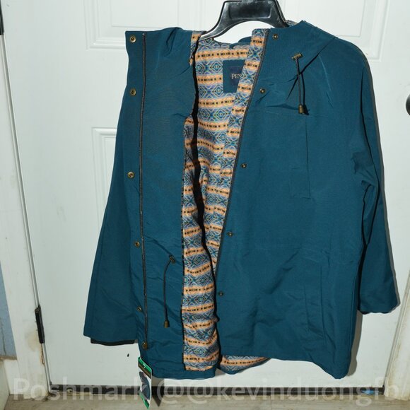Pendleton Women’s Waterproof Rain Jacket Hooded Wind Resistant Mid-Length Coat - Picture 4 of 5